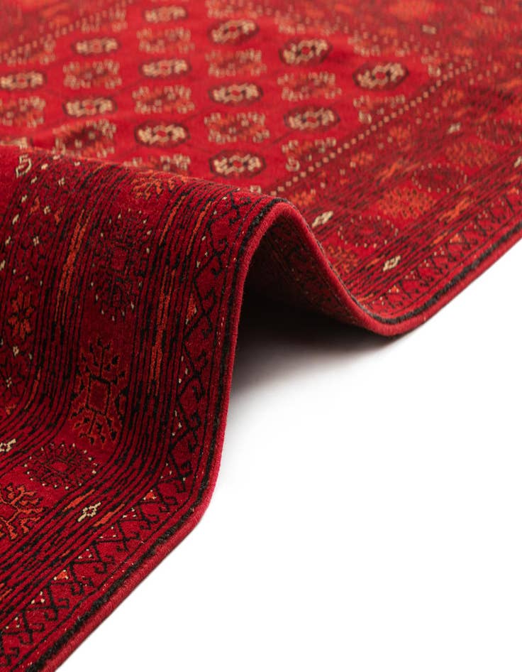 Detail image of 4' 1 x 6' 3  Hand Knotted Afghan Akhche Wool Rug