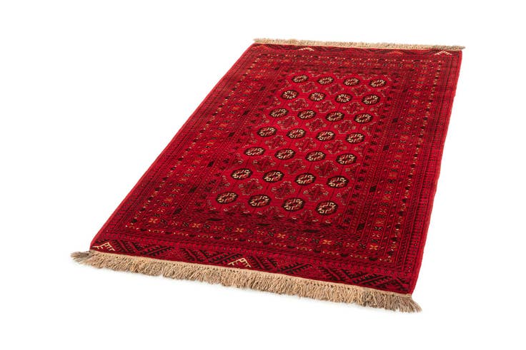 Detail image of 4' x 6' 2 Hand Knotted Afghan Akhche Wool Rug