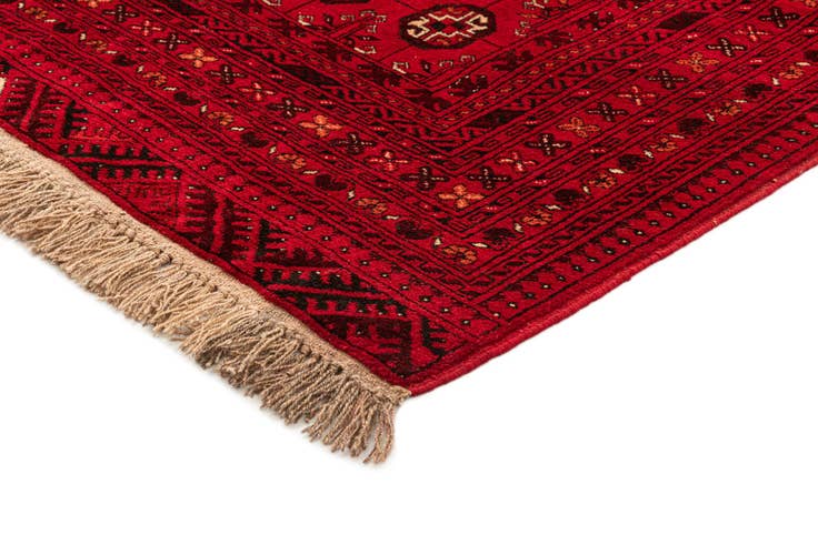 Detail image of 4' x 6' 2 Hand Knotted Afghan Akhche Wool Rug