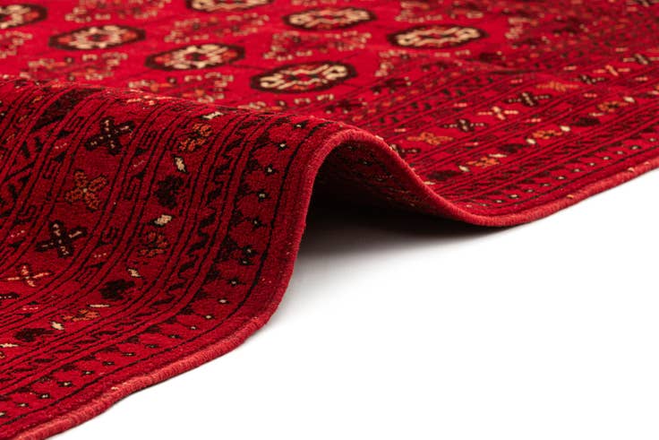 Detail image of 4' x 6' 2 Hand Knotted Afghan Akhche Wool Rug