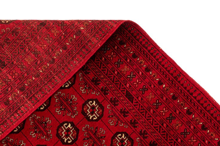 Detail image of 4' x 6' 2 Hand Knotted Afghan Akhche Wool Rug