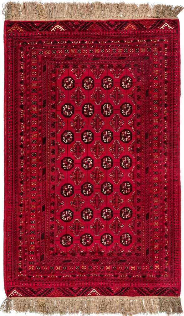 4' x 6' 2 Hand Knotted Afghan Akhche Wool Rug