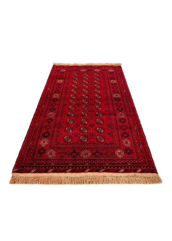 4' 2 x 6' 5 Hand Knotted Afghan Akhche Wool Rug