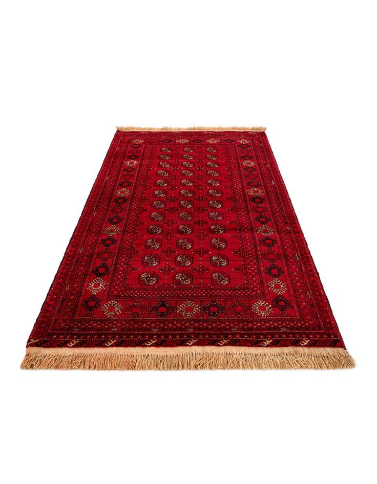 Detail image of 4' 2 x 6' 5 Hand Knotted Afghan Akhche Wool Rug