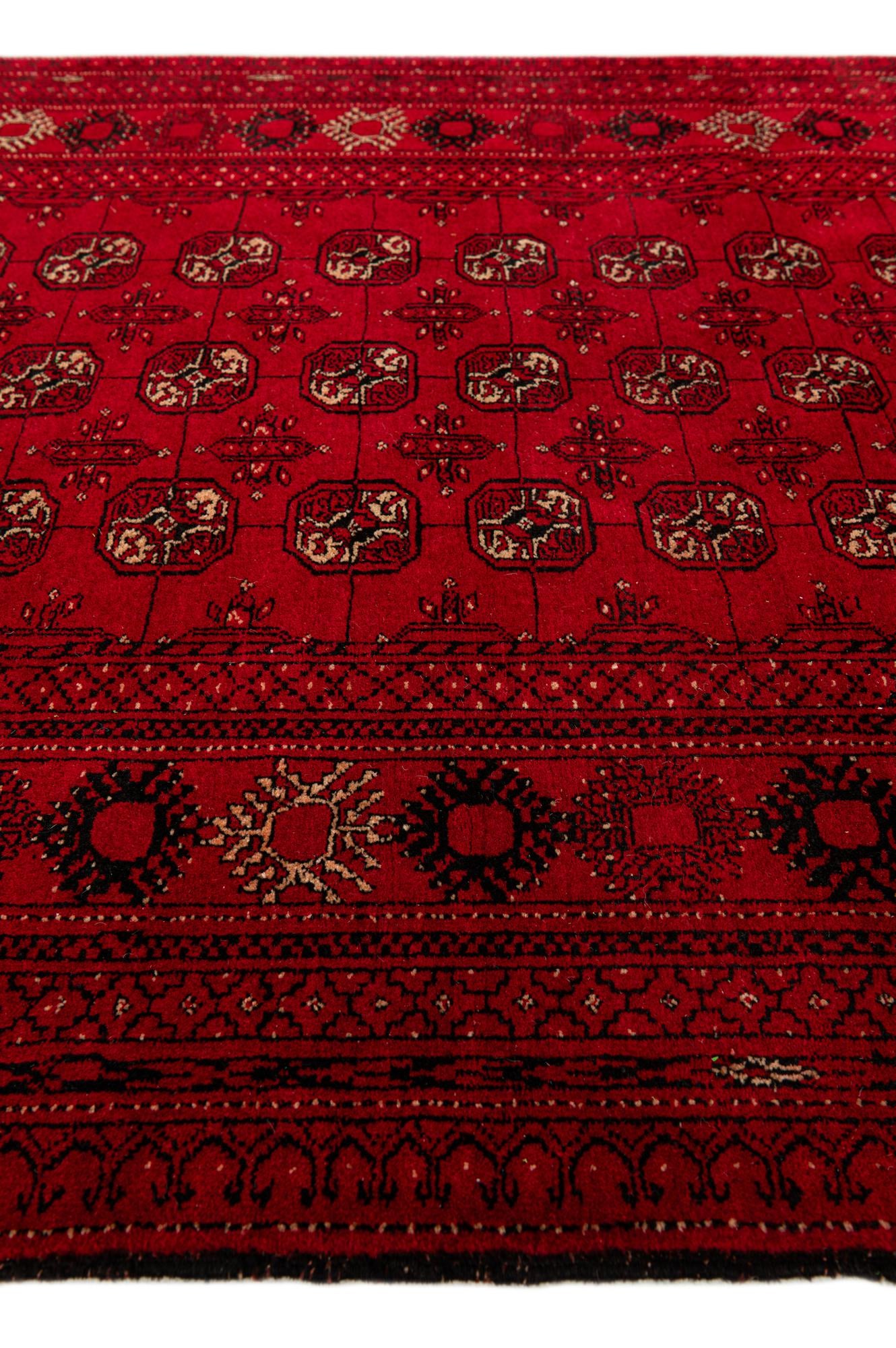 4' 2 x 6' 5 Hand Knotted Afghan Akhche Wool Rug