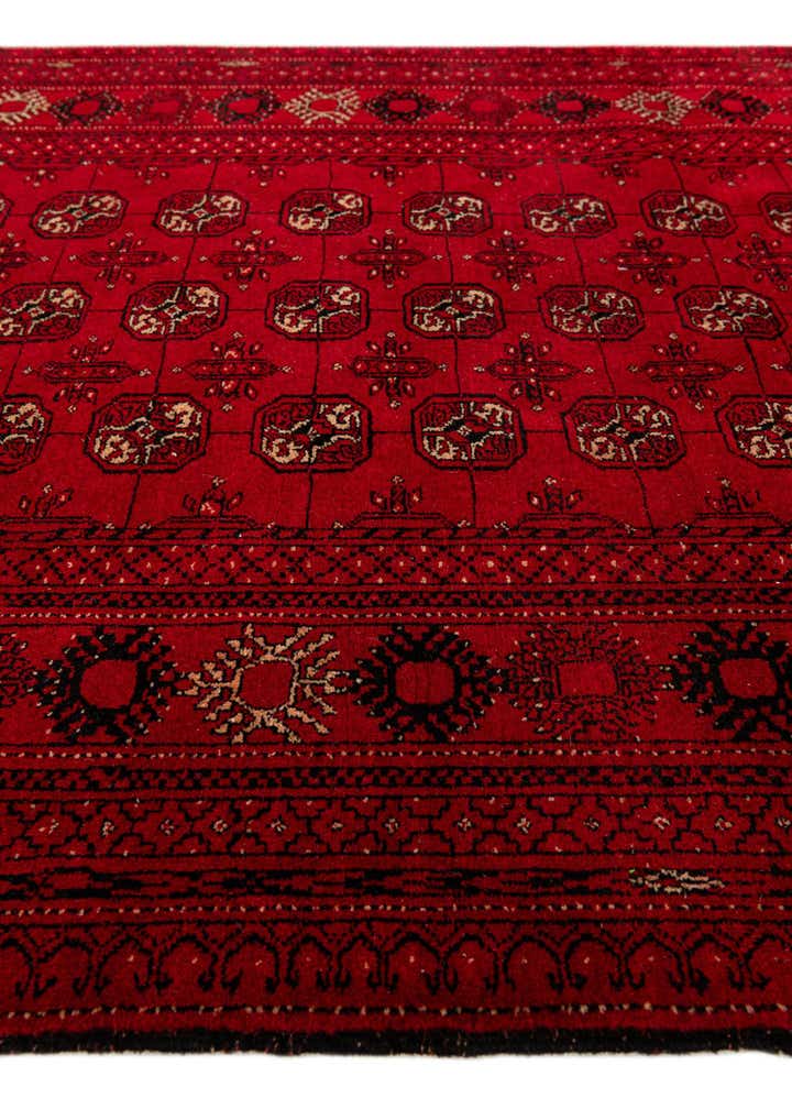 4' 2 x 6' 5 Hand Knotted Afghan Akhche Wool Rug