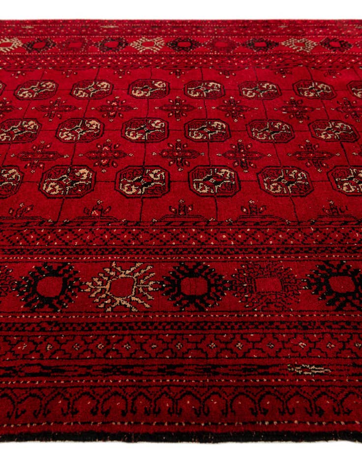 Detail image of 4' 2 x 6' 5 Hand Knotted Afghan Akhche Wool Rug