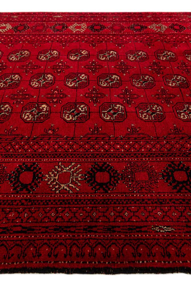 4' 2 x 6' 5 Hand Knotted Afghan Akhche Wool Rug