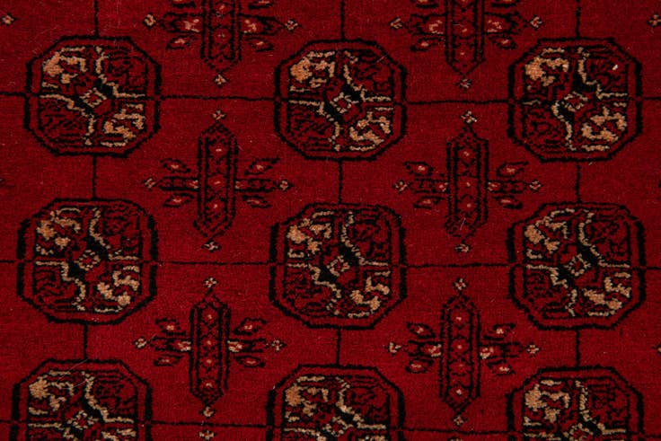 Detail image of 4' 2 x 6' 5 Hand Knotted Afghan Akhche Wool Rug