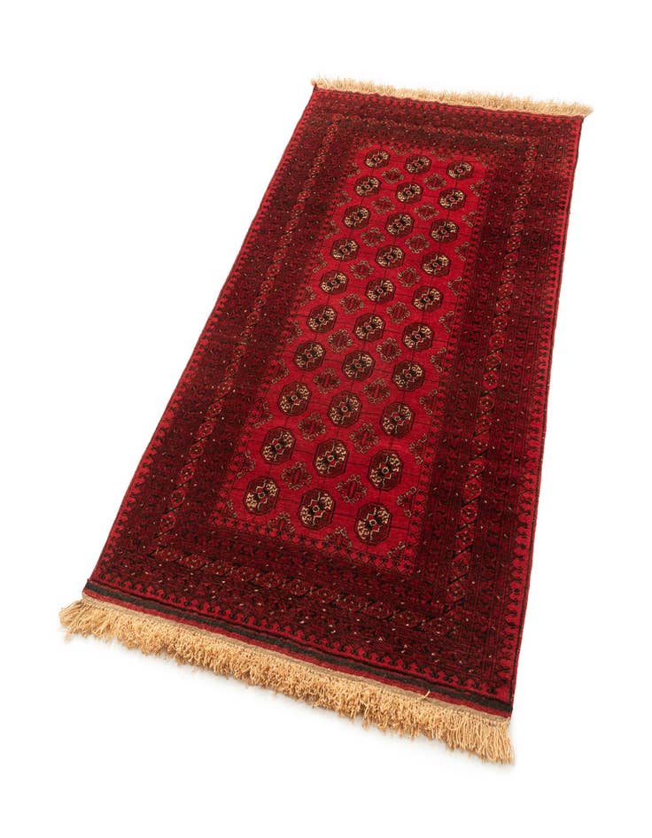 Detail image of 4' 2 x 6' 10  Hand Knotted Afghan Akhche Wool Rug