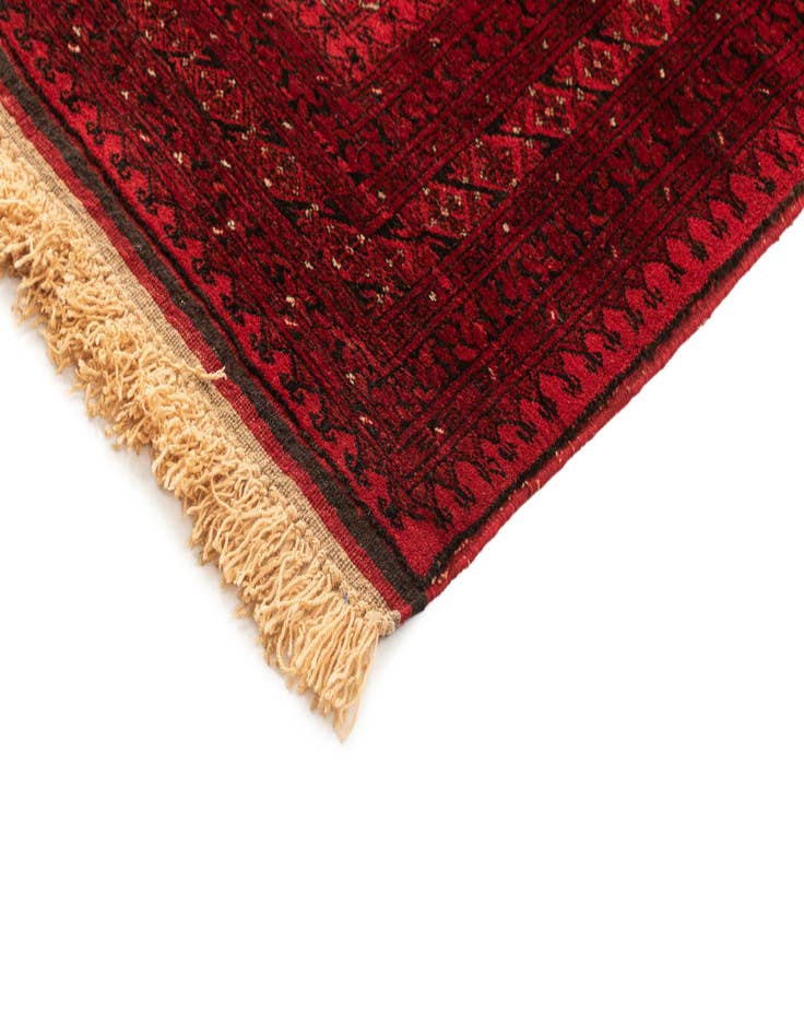 Detail image of 4' 2 x 6' 10  Hand Knotted Afghan Akhche Wool Rug