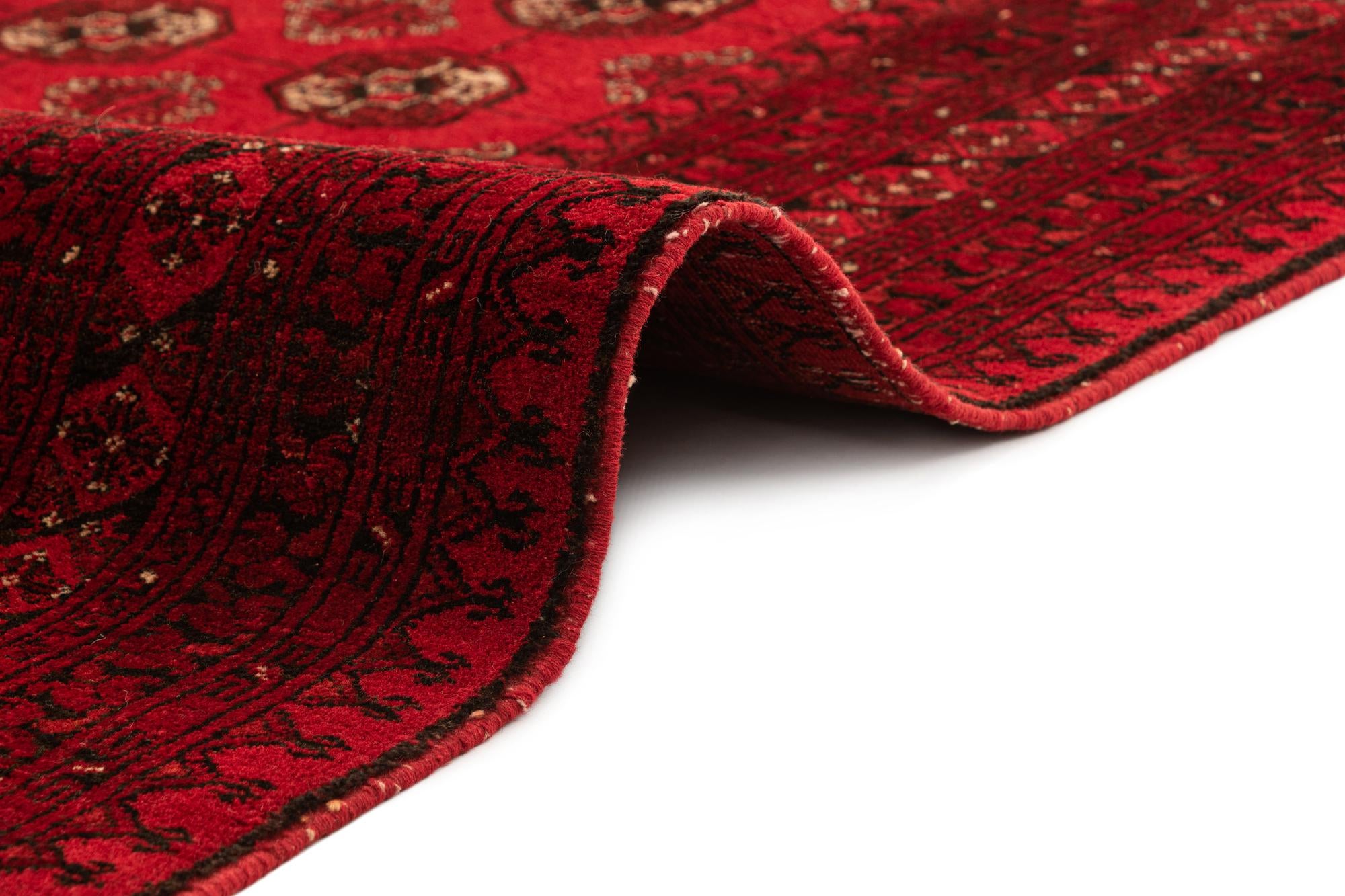 4' 2 x 6' 10 Hand Knotted Afghan Akhche Wool Rug