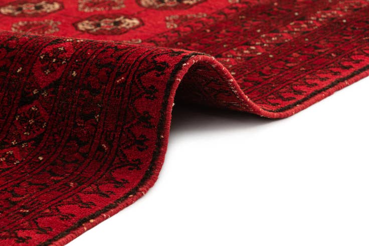 Detail image of 4' 2 x 6' 10 Hand Knotted Afghan Akhche Wool Rug