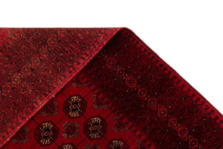 Detail image of 4' 2 x 6' 10 Hand Knotted Afghan Akhche Wool Rug