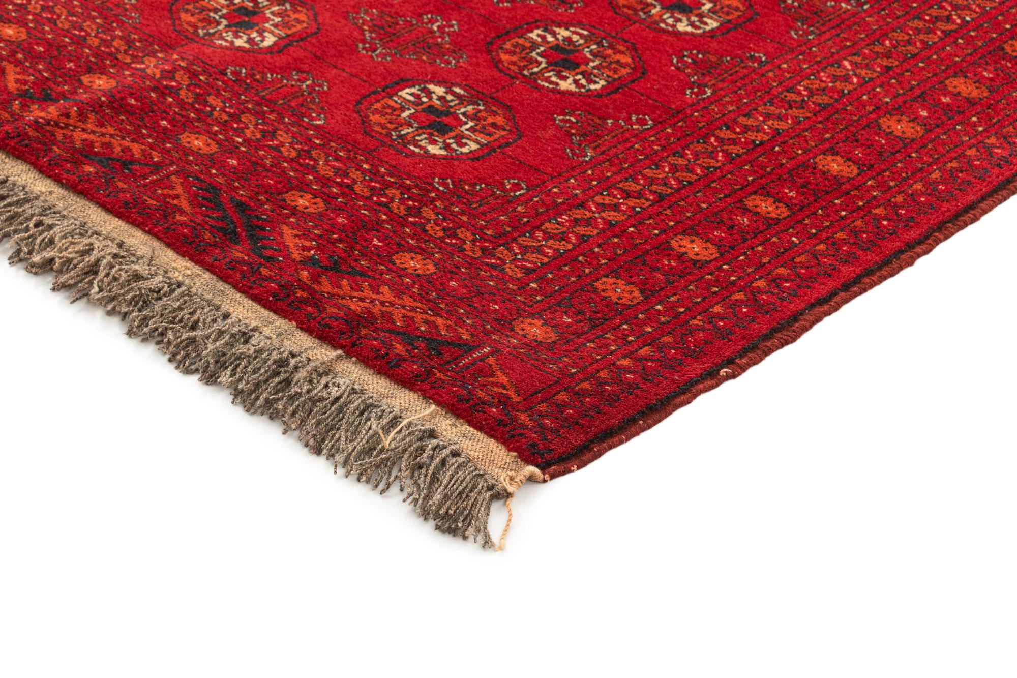4' 6 x 6' 4 Hand Knotted Afghan Akhche Wool Rug
