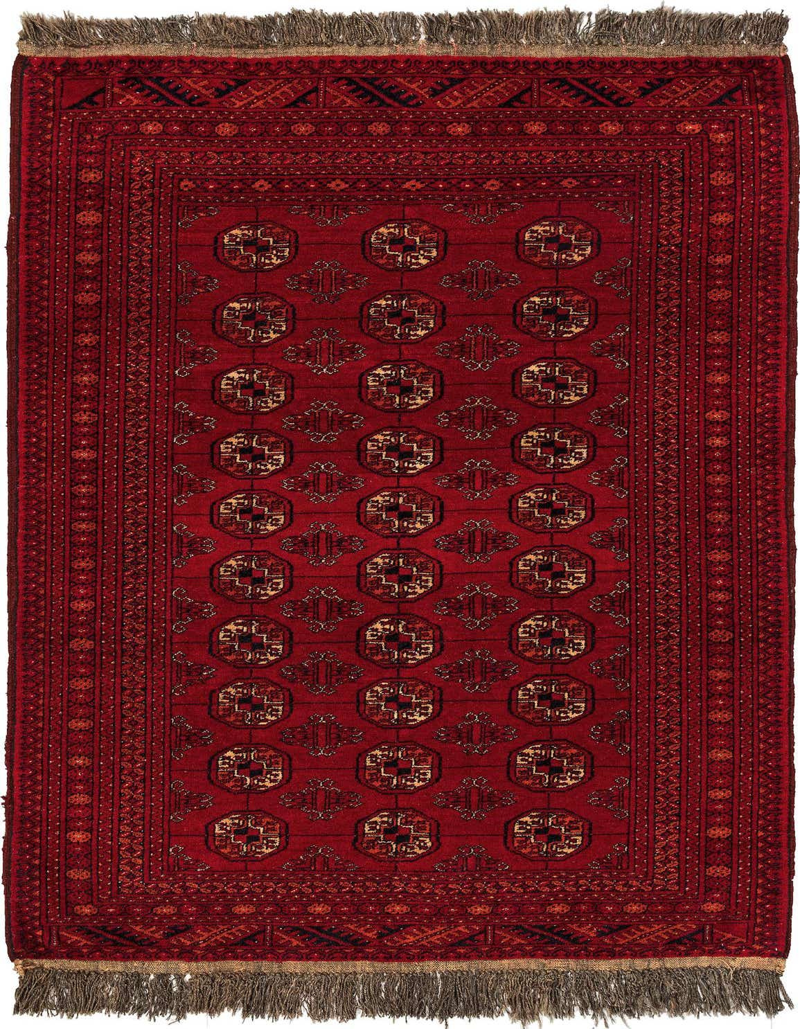 4' 6 x 6' 4 Hand Knotted Afghan Akhche Wool Rug