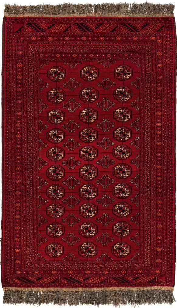 4' 6 x 6' 4 Hand Knotted Afghan Akhche Wool Rug