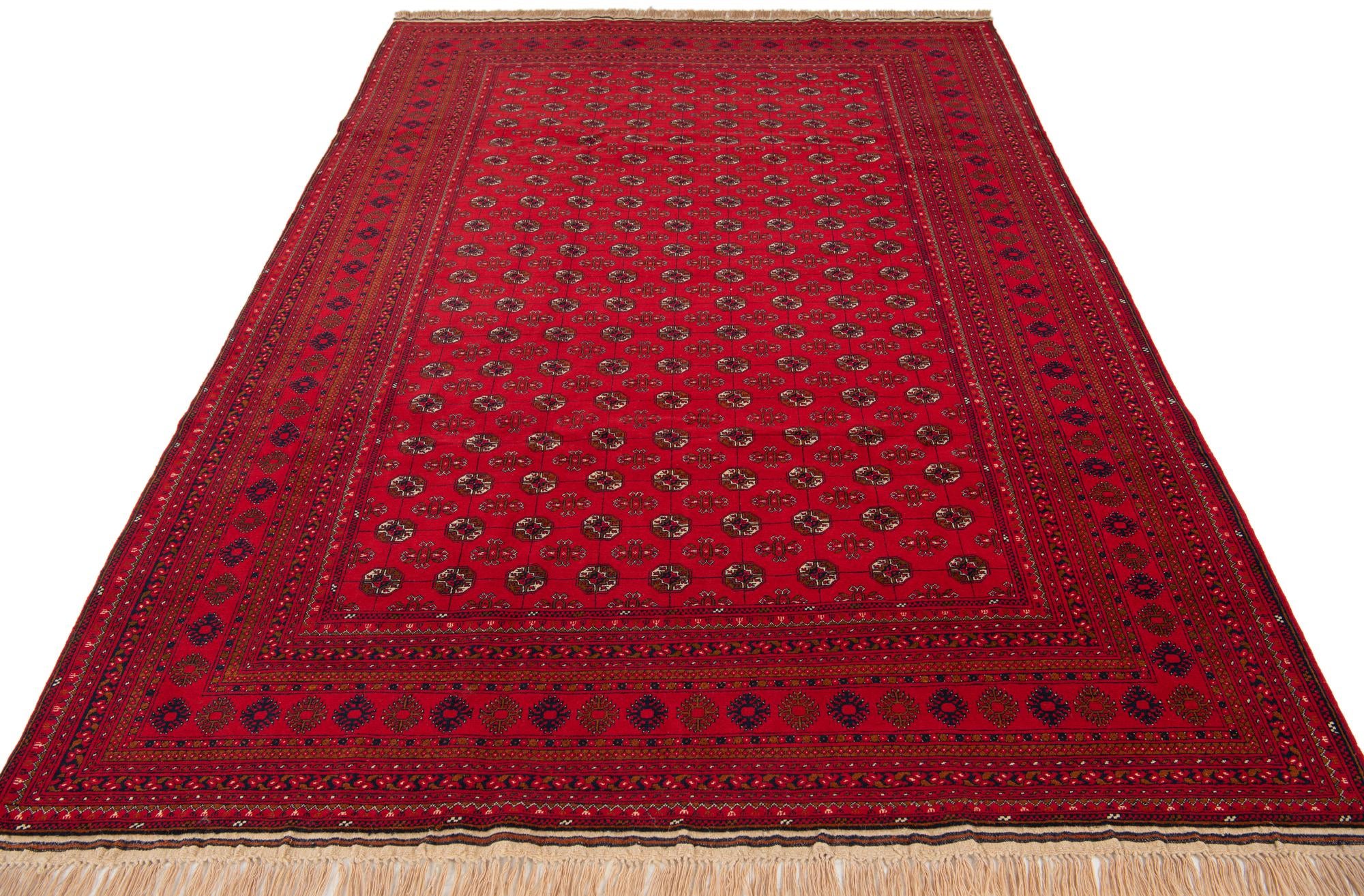 6' 6 x 10' 2 Hand Knotted Afghan Akhche Oriental Wool Rug
