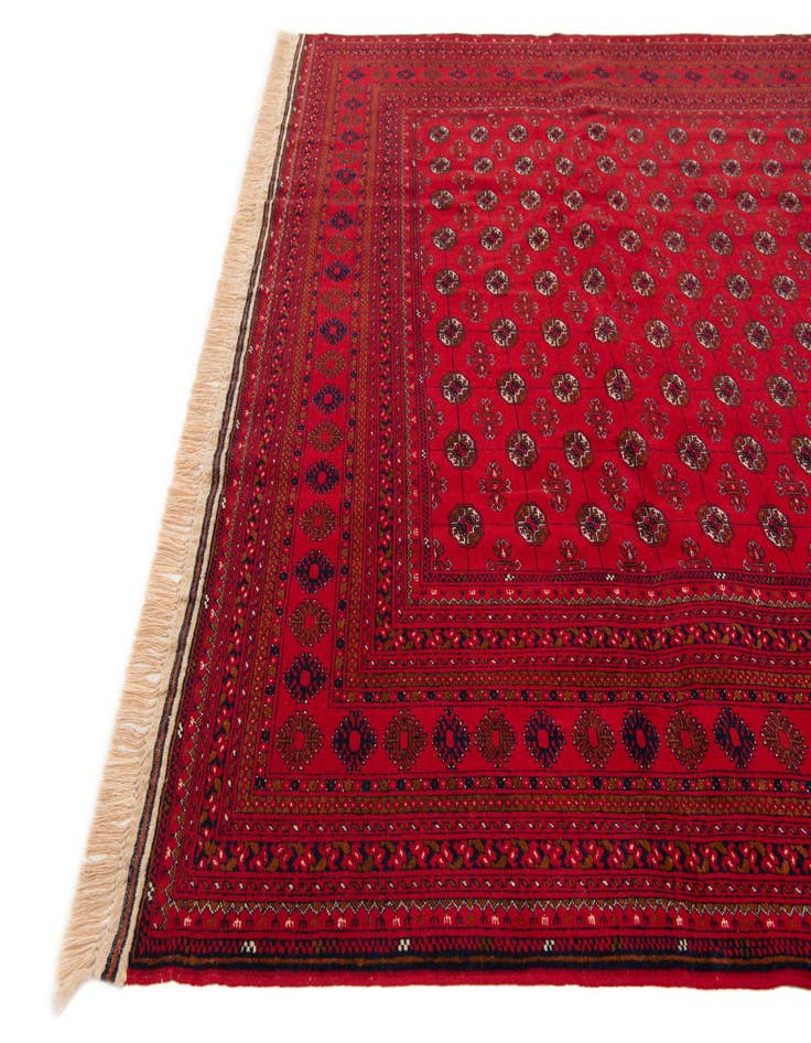 Detail image of 6' 6 x 10' 2  Hand Knotted Afghan Akhche Oriental Wool Rug