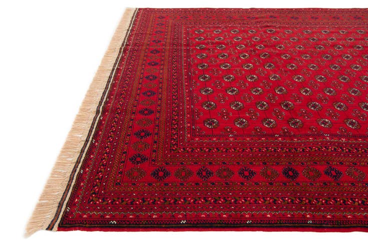 Detail image of 6' 6 x 10' 2 Hand Knotted Afghan Akhche Oriental Wool Rug