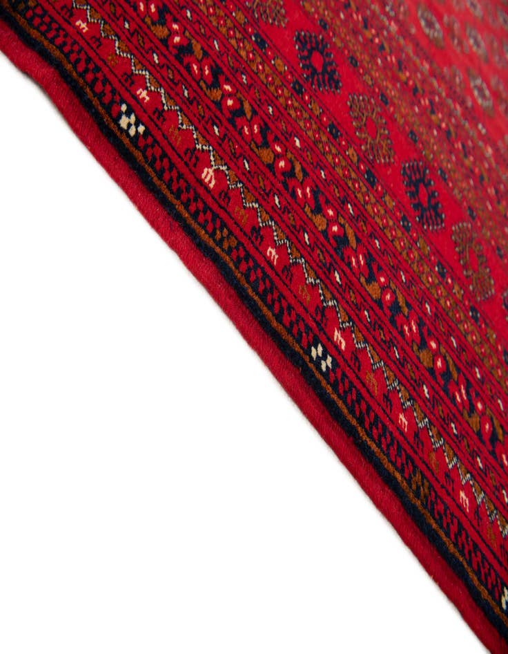 Detail image of 6' 6 x 10' 2 Hand Knotted Afghan Akhche Oriental Wool Rug