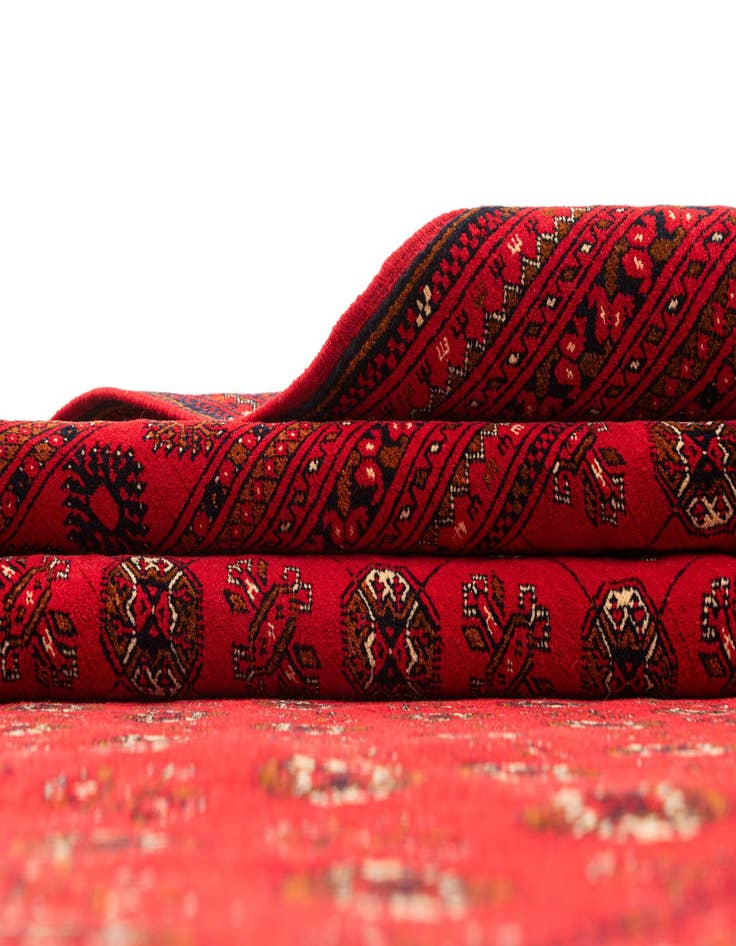 Detail image of 6' 6 x 10' 2  Hand Knotted Afghan Akhche Oriental Wool Rug