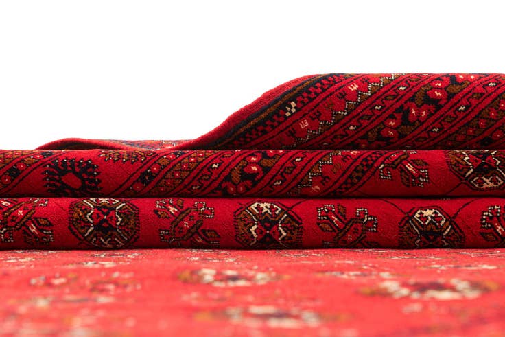 Detail image of 6' 6 x 10' 2 Hand Knotted Afghan Akhche Oriental Wool Rug