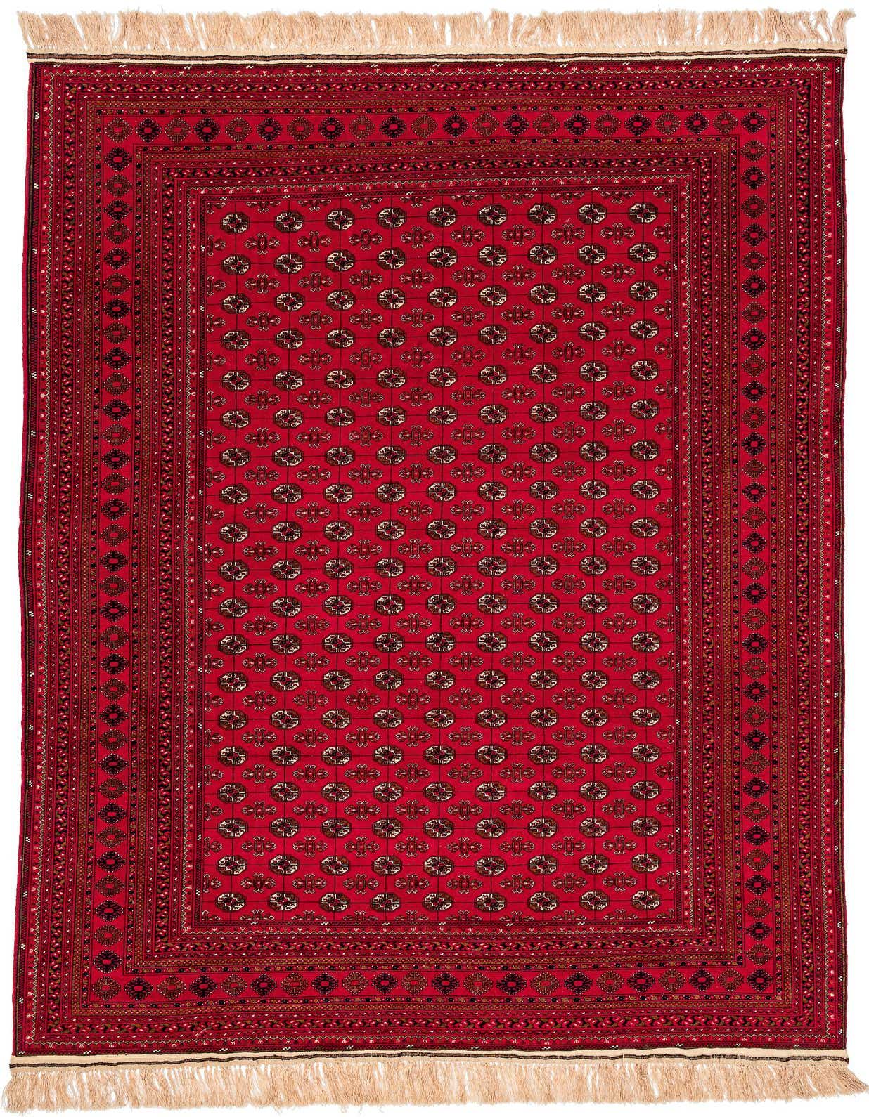 6' 6 x 10' 2 Hand Knotted Afghan Akhche Oriental Wool Rug