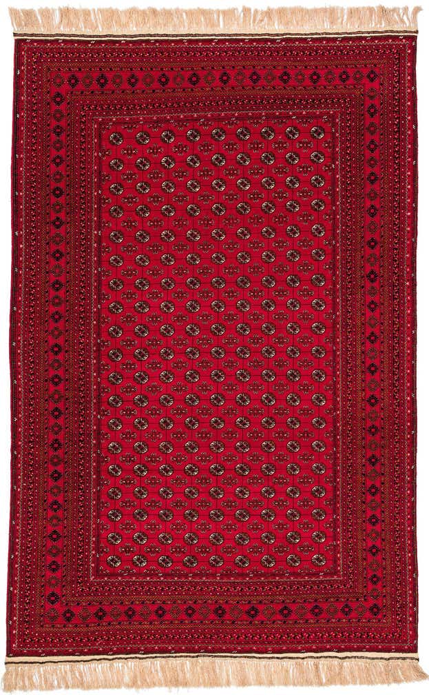 6' 6 x 10' 2 Hand Knotted Afghan Akhche Oriental Wool Rug