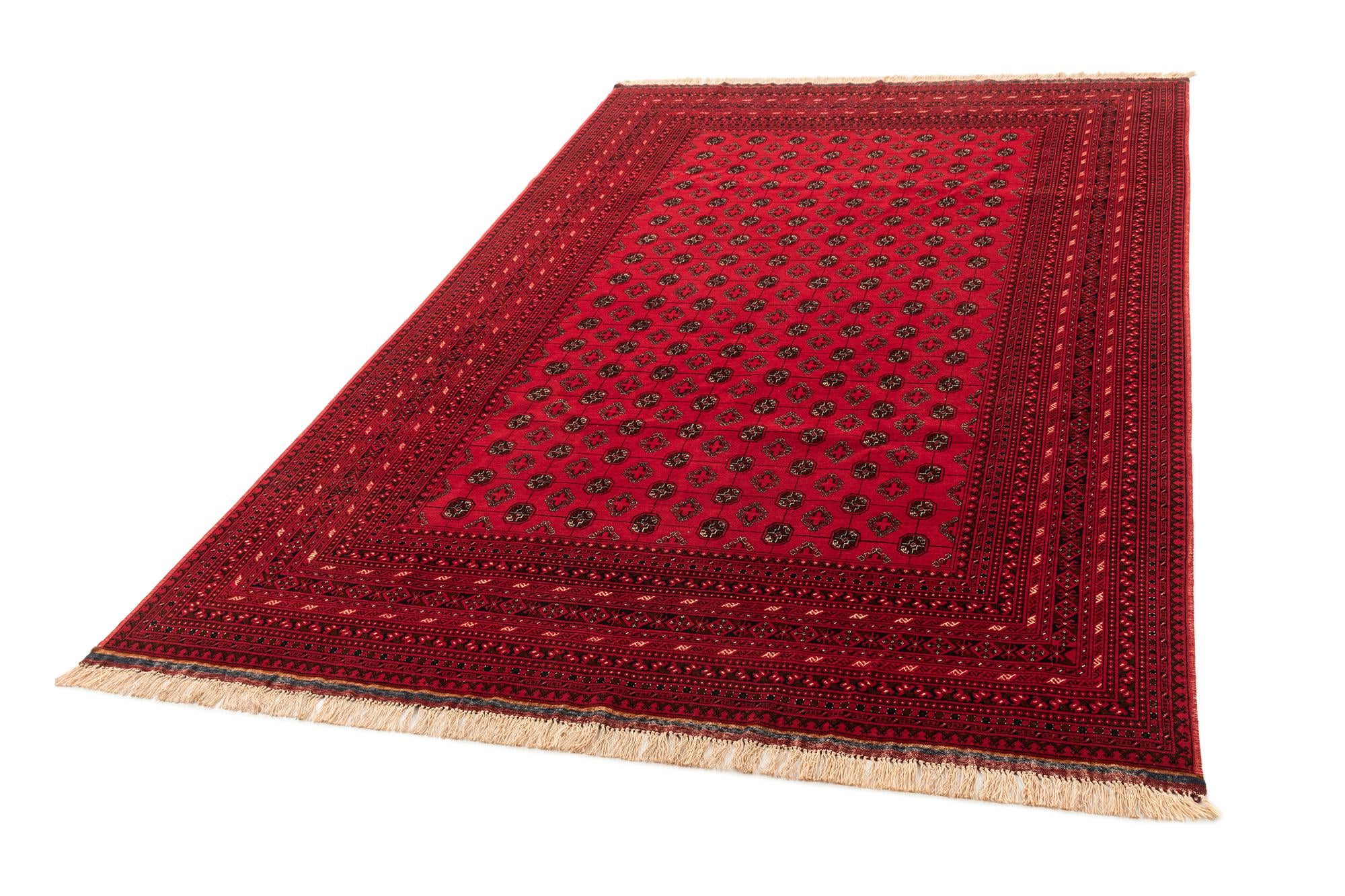 6' 6 x 10' 1 Hand Knotted Afghan Akhche Oriental Wool Rug