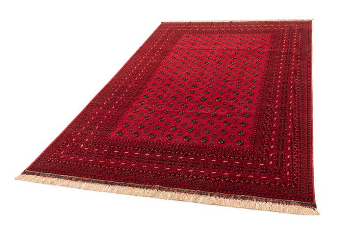 6' 6 x 10' 1 Hand Knotted Afghan Akhche Oriental Wool Rug