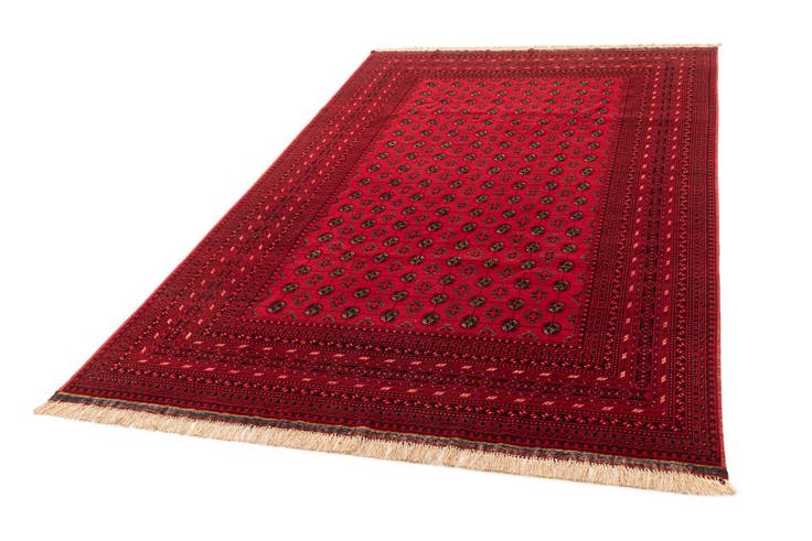 Detail image of 6' 6 x 10' 1 Hand Knotted Afghan Akhche Oriental Wool Rug