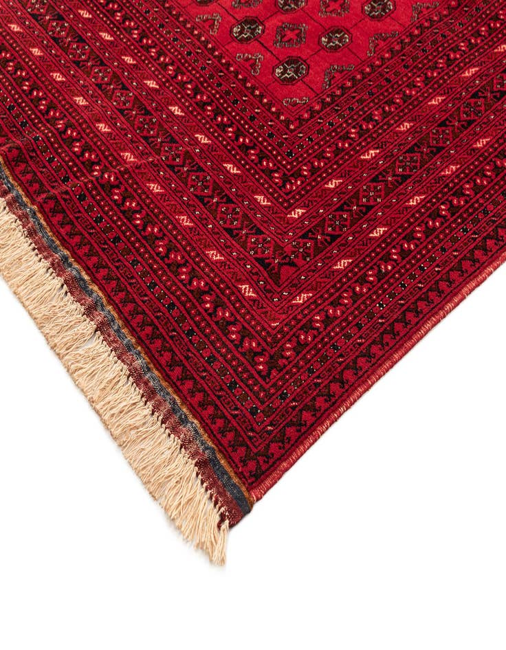 Detail image of 6' 6 x 10' 1  Hand Knotted Afghan Akhche Oriental Wool Rug