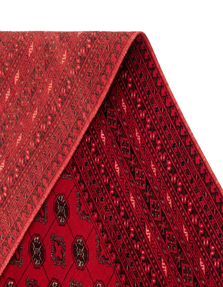 Detail image of 6' 6 x 10' 1  Hand Knotted Afghan Akhche Oriental Wool Rug