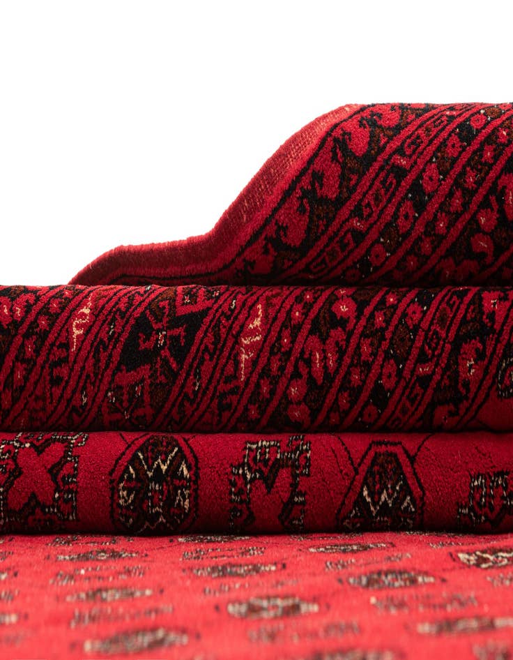 Detail image of 6' 6 x 10' 1  Hand Knotted Afghan Akhche Oriental Wool Rug