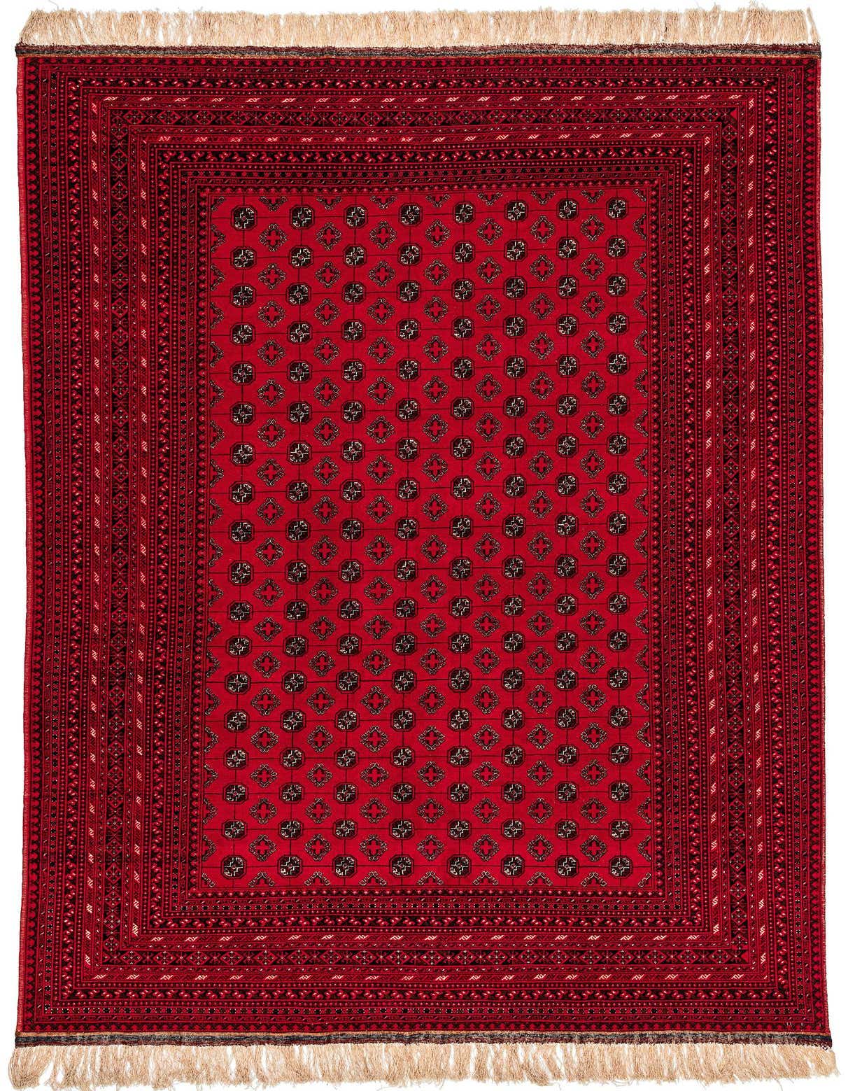 6' 6 x 10' 1 Hand Knotted Afghan Akhche Oriental Wool Rug