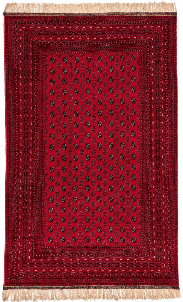 6' 6 x 10' 1 Hand Knotted Afghan Akhche Oriental Wool Rug