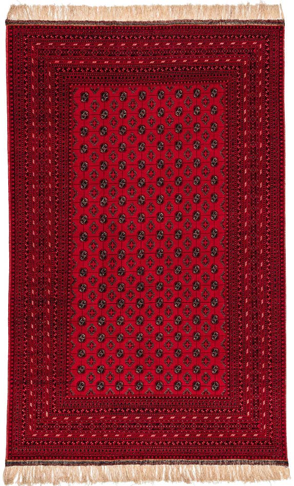 Detail image of 6' 6 x 10' 1 Hand Knotted Afghan Akhche Oriental Wool Rug