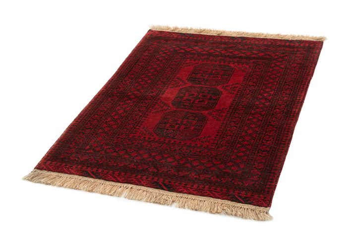 3' 5 x 4' 7 Hand Knotted Afghan Akhche Wool Rug