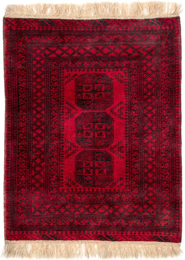 3' 5 x 4' 7 Hand Knotted Afghan Akhche Wool Rug