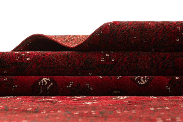 Detail image of 6' 9 x 8' 10 Hand Knotted Afghan Akhche Wool Rug