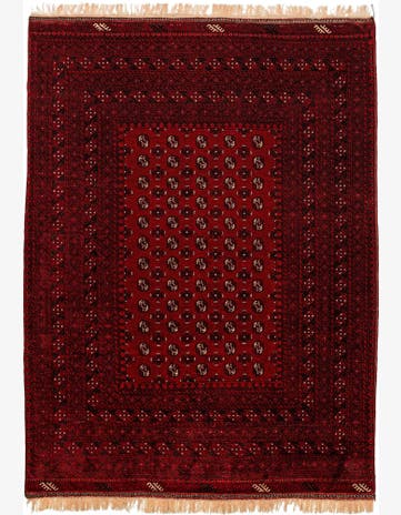 6' 9 x 8' 10 Hand Knotted Afghan Akhche Wool Rug