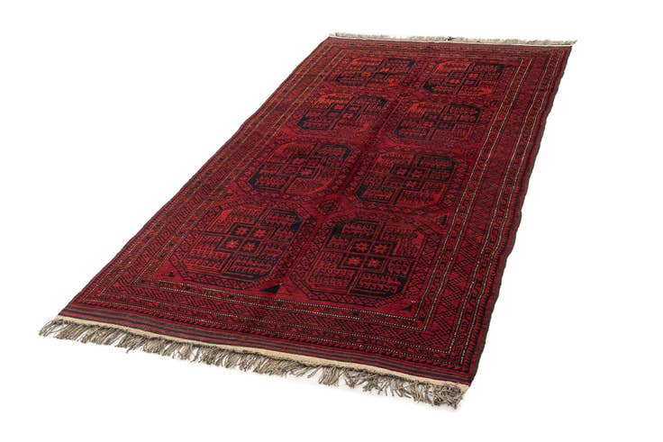 Detail image of 4' 10 x 9' 1 Afghan Akhche Wool Rug