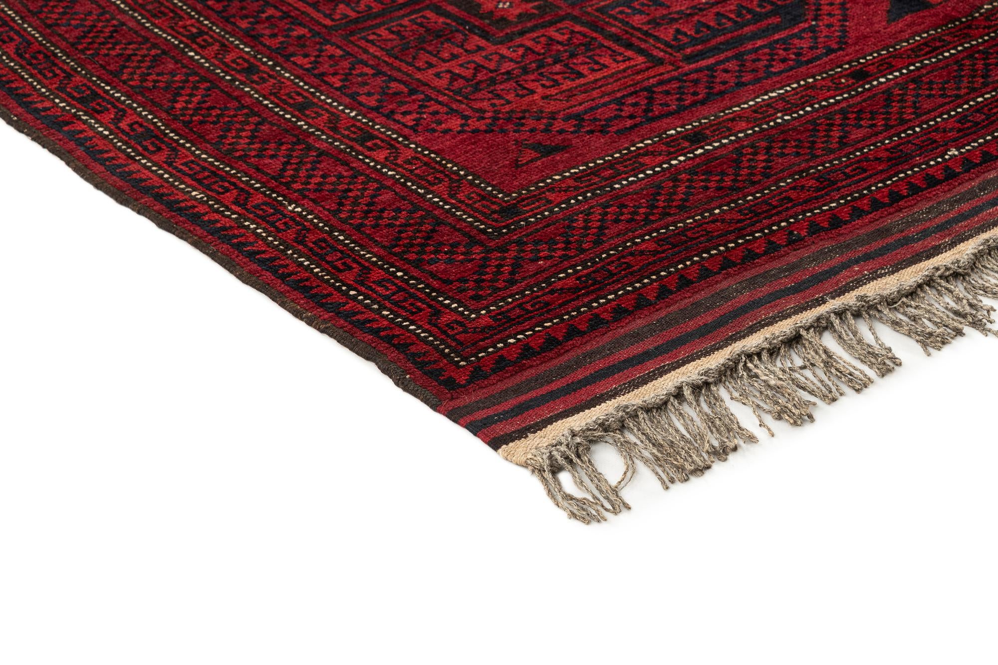 4' 10 x 9' 1 Afghan Akhche Wool Rug