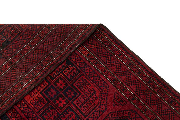 Detail image of 4' 10 x 9' 1 Afghan Akhche Wool Rug