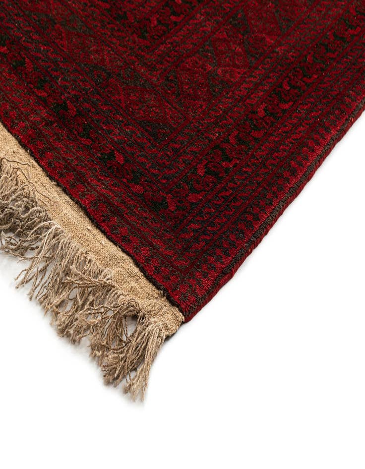 Detail image of 9' 9 x 12' 7  Hand Knotted Afghan Akhche Wool Rug