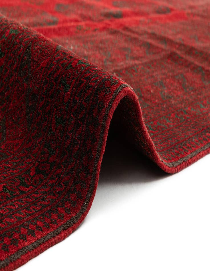 Detail image of 9' 9 x 12' 7  Hand Knotted Afghan Akhche Wool Rug