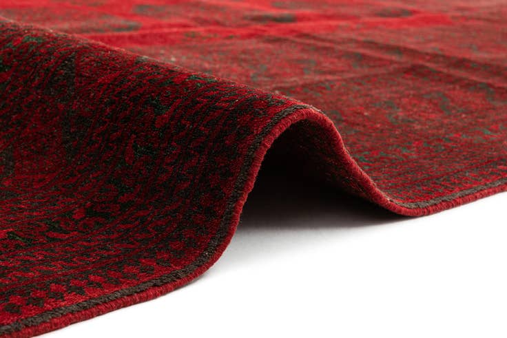 Detail image of 9' 9 x 12' 7 Hand Knotted Afghan Akhche Wool Rug