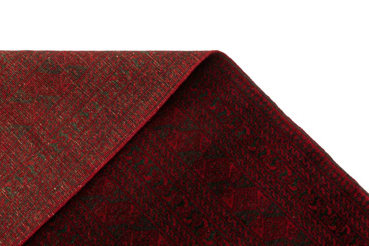 Detail image of 9' 9 x 12' 7 Hand Knotted Afghan Akhche Wool Rug