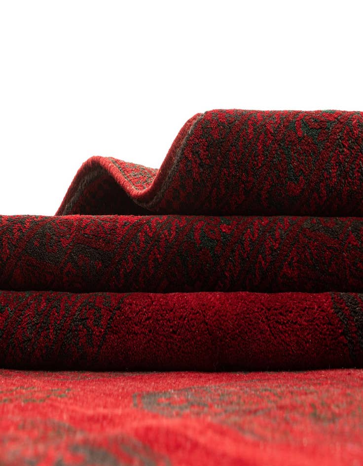 Detail image of 9' 9 x 12' 7  Hand Knotted Afghan Akhche Wool Rug